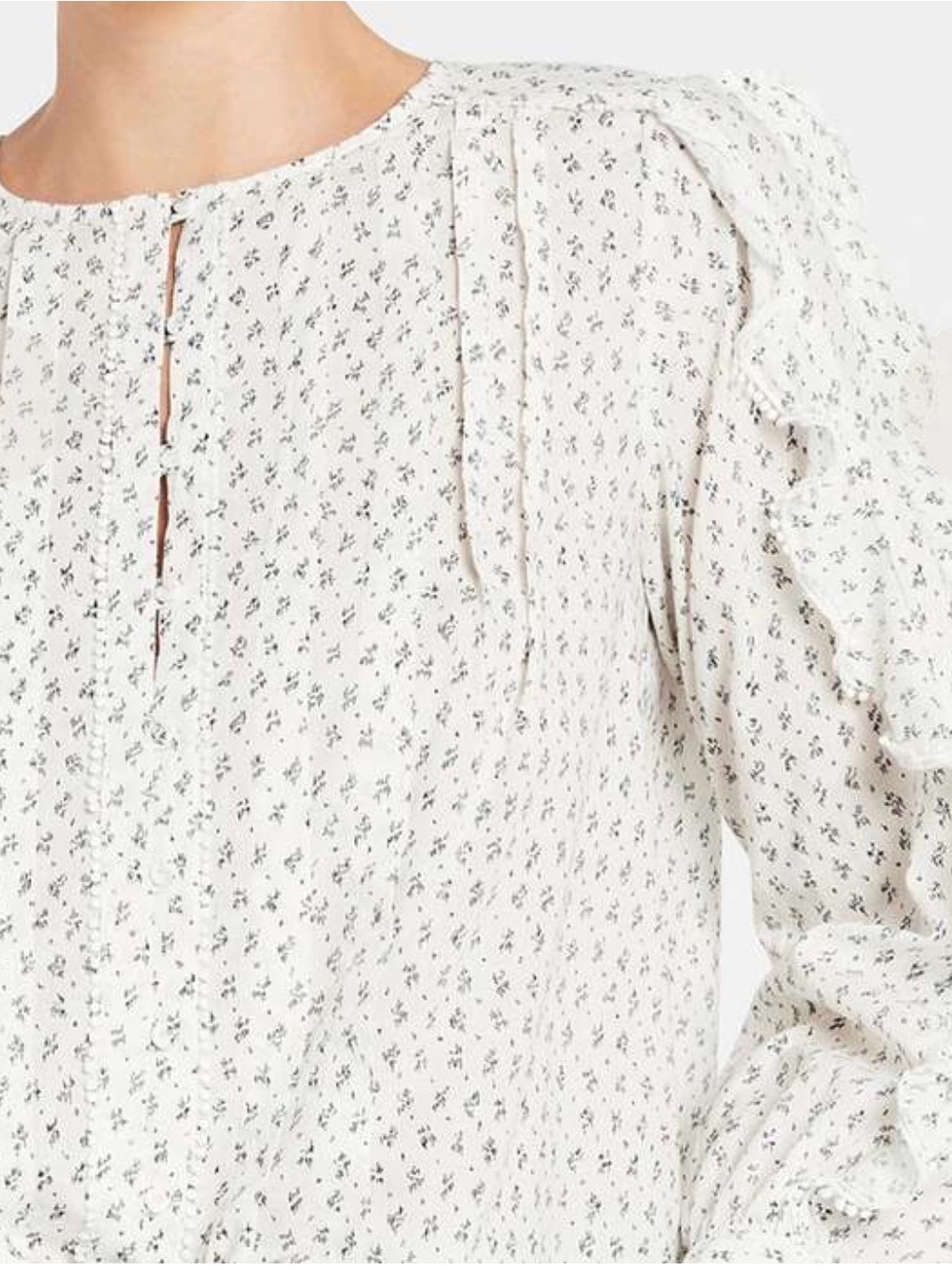 White Floral Women's Top